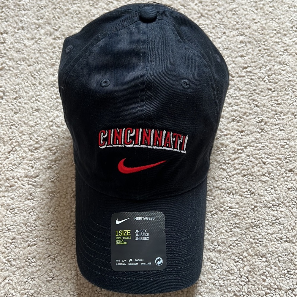 Cincinnati Reds Nike Wordmark Heritage 86 Adjustable Hat - Black - Picture 5 of 7